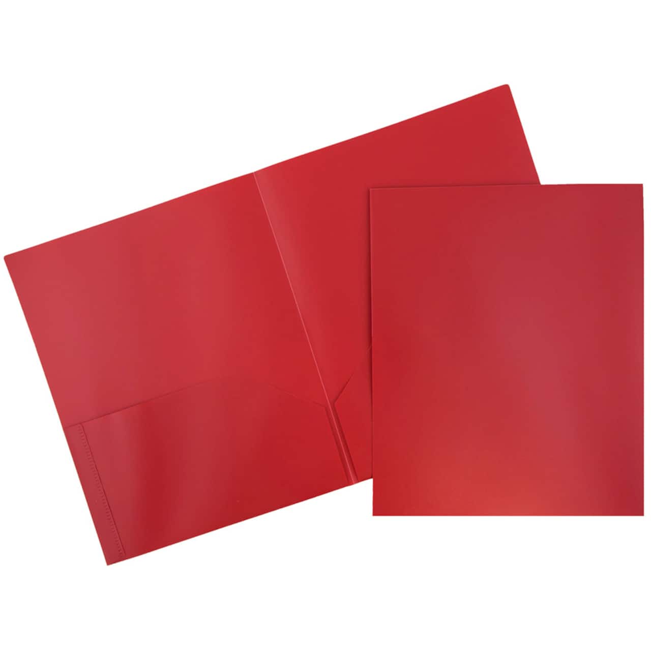 JAM Paper 9.5" x 11.5" Plastic 2 Pocket School POP Folders, 6ct.